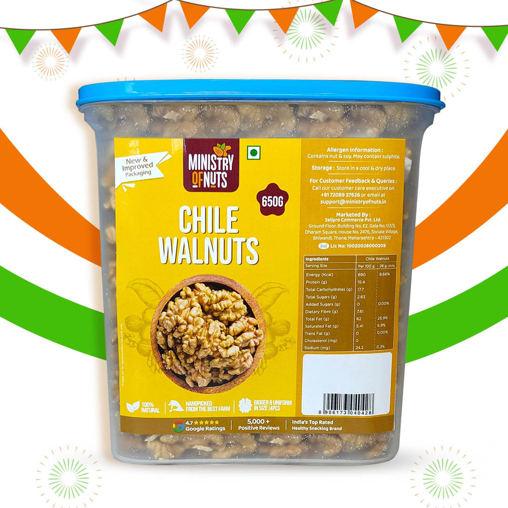 Buy Premium Walnuts 650 Grams & Get FREE Container (Akhrot) (CHEGGOUT)