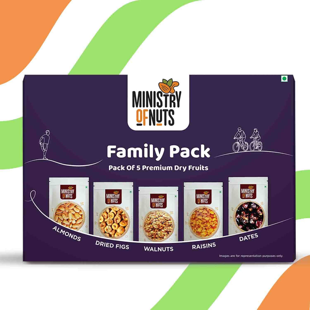 Family Pack of 5 Premium Dry Fruits I Purple | 750g | Gift Pack