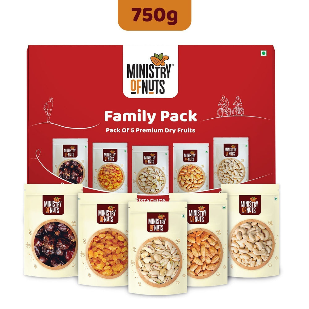 W (JAN07 ) Family Pack Of 5 Premium Dry Fruits | Red | 750g