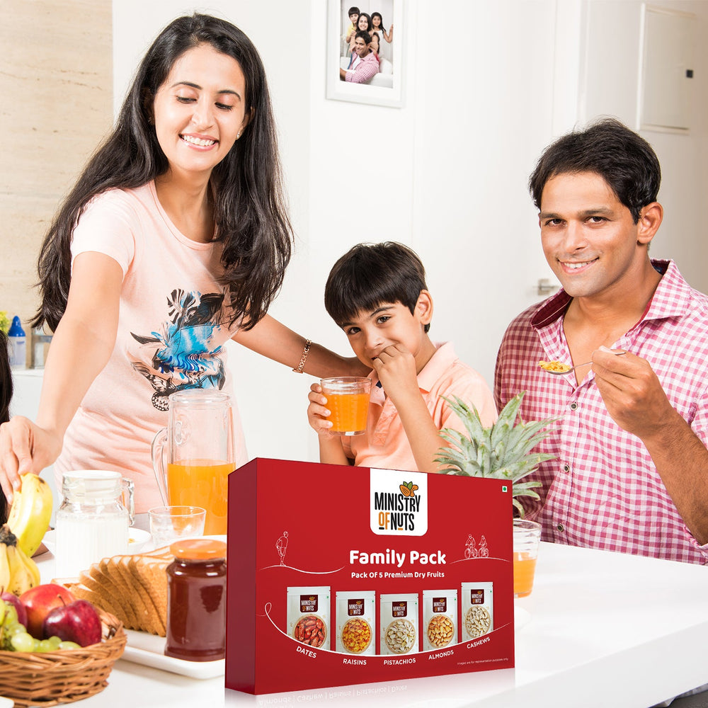 Family Pack Of 5 Premium Dry Fruits | Red | 750g (CP)