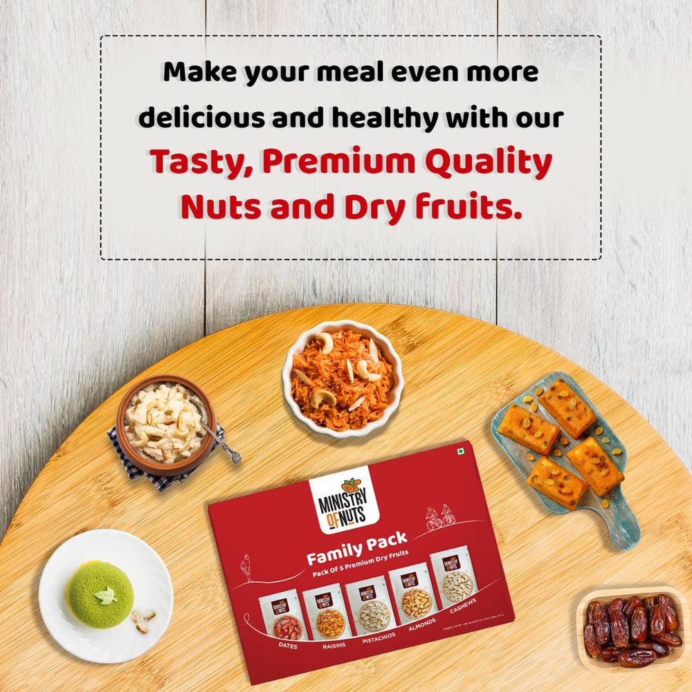 W (June9) Family Pack Of 5 Premium Dry Fruits | Red | 750g