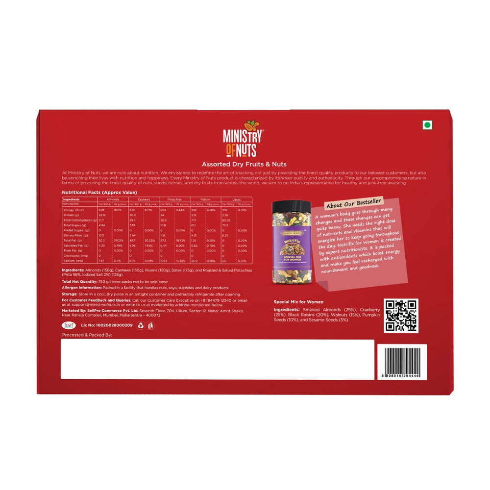 
            
                Load image into Gallery viewer, Family Pack Of 5 Premium Dry Fruits | Red | 750g (CP)
            
        