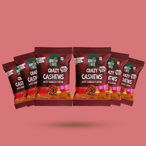 Pack Of 6 Crazy Cashews Smoky Barbeque Flavour 210g  | BBQ Flavour Cashews