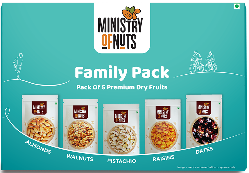 Family Pack of 5 Premium Dry Fruits I Blue I 750g I Combo Pack