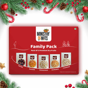 Panchmeva - Family Pack Of 5 Premium Dry Fruits 750 Grams | Red