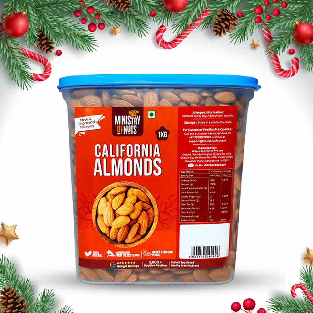 Premium California Almonds 1 KG (Badaam/Badam) FREE Container