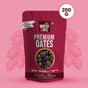 Ministry Of Nuts Pack of 3 Premium Dry Fruits California Almonds 200g, Whole Cashew Nuts 200g, Dates 200g Total 600g