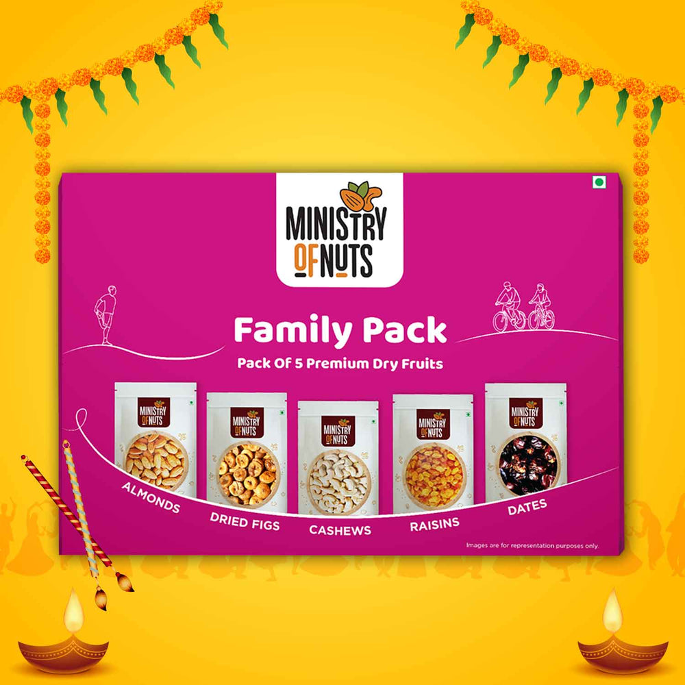 Family Pack of 5 Premium Dry Fruits I Magenta I 750g I Dry Fruits Box