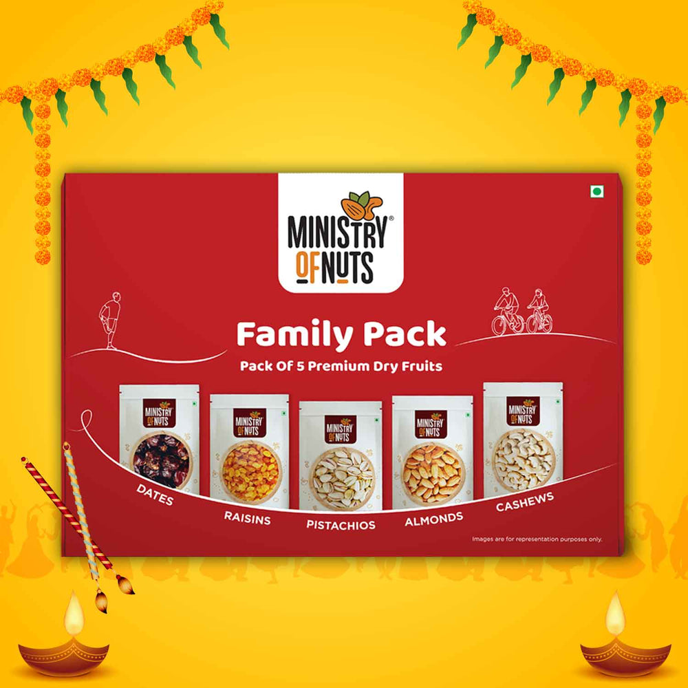 Panchmeva - Family Pack Of 5 Premium Dry Fruits 750 Grams | Red