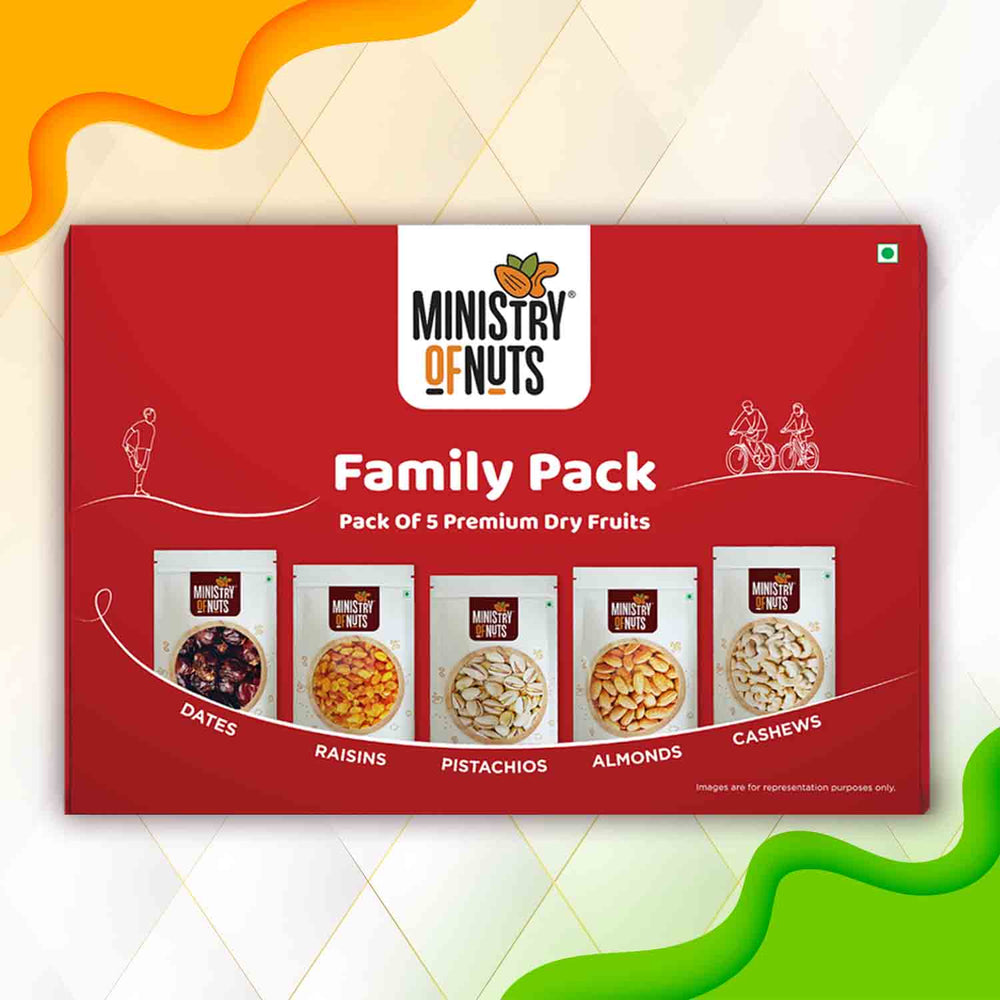 Panchmeva - Family Pack Of 5 Premium Dry Fruits 750 Grams | Red