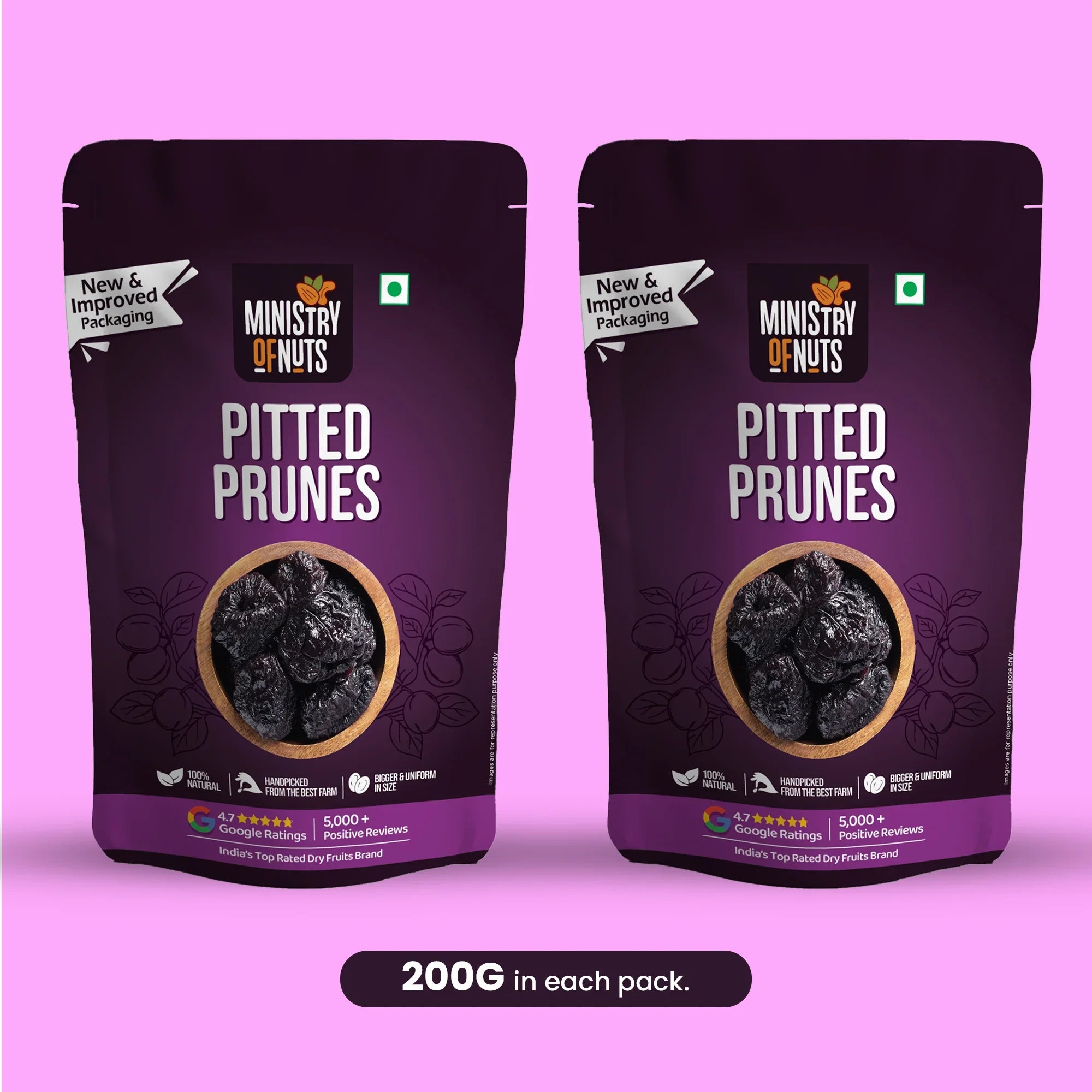Buy Pitted Prunes 200 Grams Online at Discount – Ministry-Of-Nuts