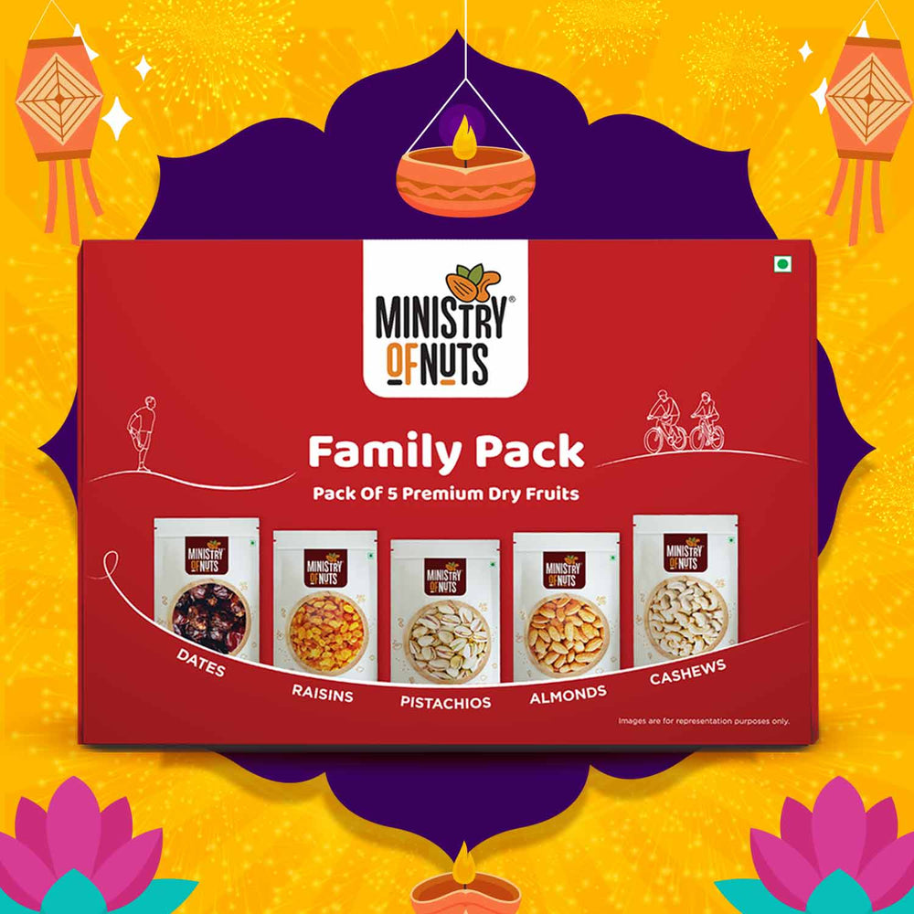 Panchmeva - Family Pack Of 5 Premium Dry Fruits 750 Grams | Red