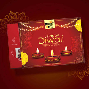 Family Pack of 5 Premium Dry Fruits I Red | 750g with Red Diya Sleeves.