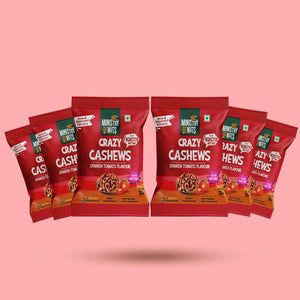 Pack Of 6 Crazy Cashews Spanish Tomato Flavour (210g)  | Roasted Flavoured Cashews