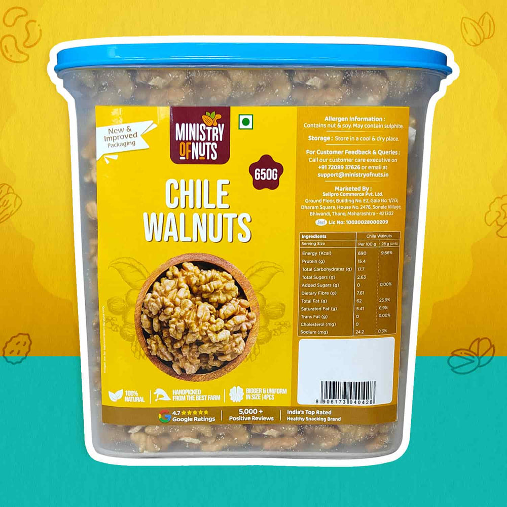 Buy Premium Walnuts 650 Grams & Get FREE Container (P)