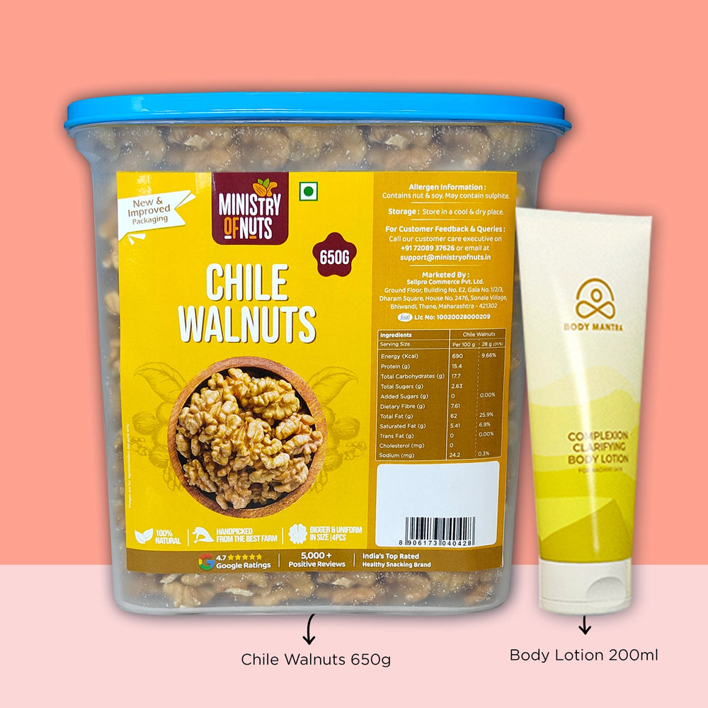 W (July27) Premium Walnuts (650g) & FREE Body Mantra Body Lotion (200ml)