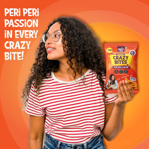 Ministry Of Nuts Pack Of 4 Crazy Bites Peri Peri Flavour Crazy Bites Cream and Onion Flavour  Crazy Bites Srirach & Lime Flavour Crazy Bites Cheddar Cheese Flavour Total 100gm