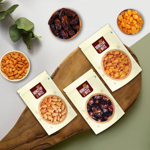 S (SEP14) Pack of 3 California Almonds (200 g) + Seedless Raisins (200g) + Dates (200g) 600g