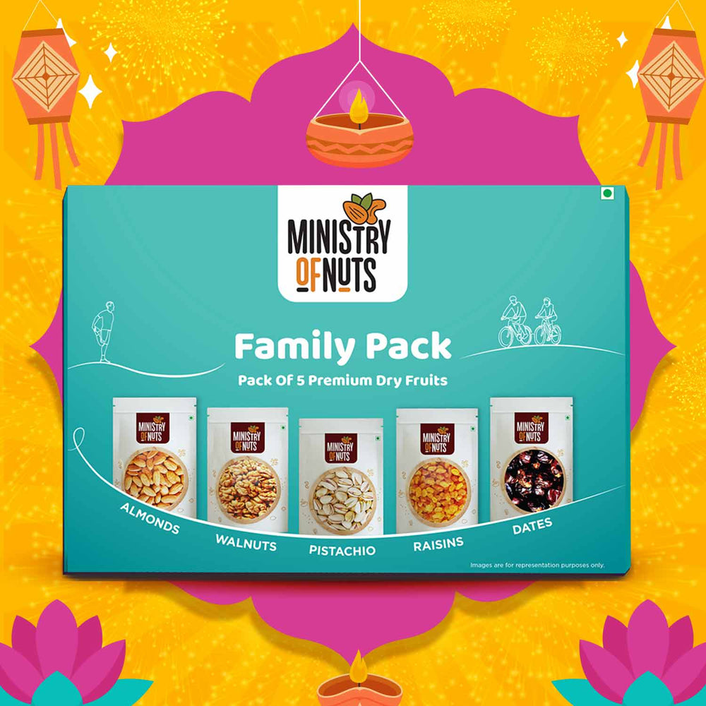 Family Pack of 5 Premium Dry Fruits I Blue I 750g I Combo Pack