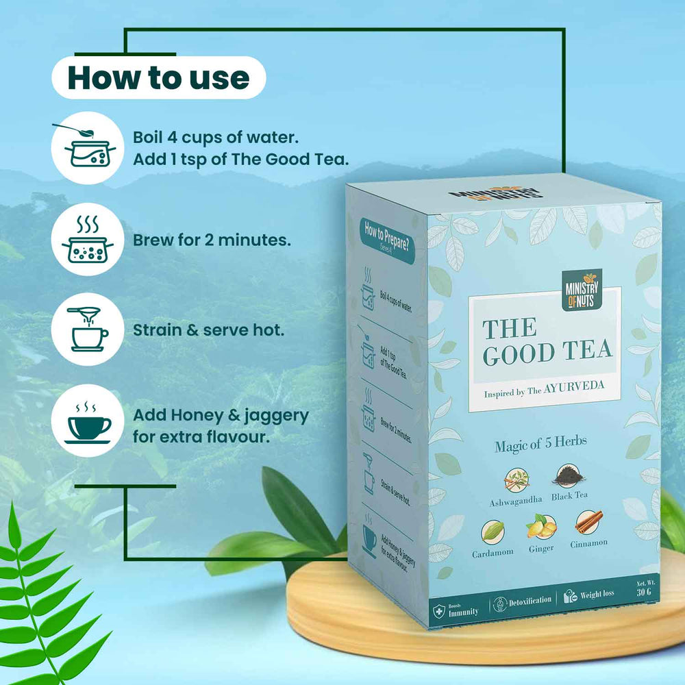 The Good Tea - AYURVEDA | 5 Herbs | 30 Grams (Cred)