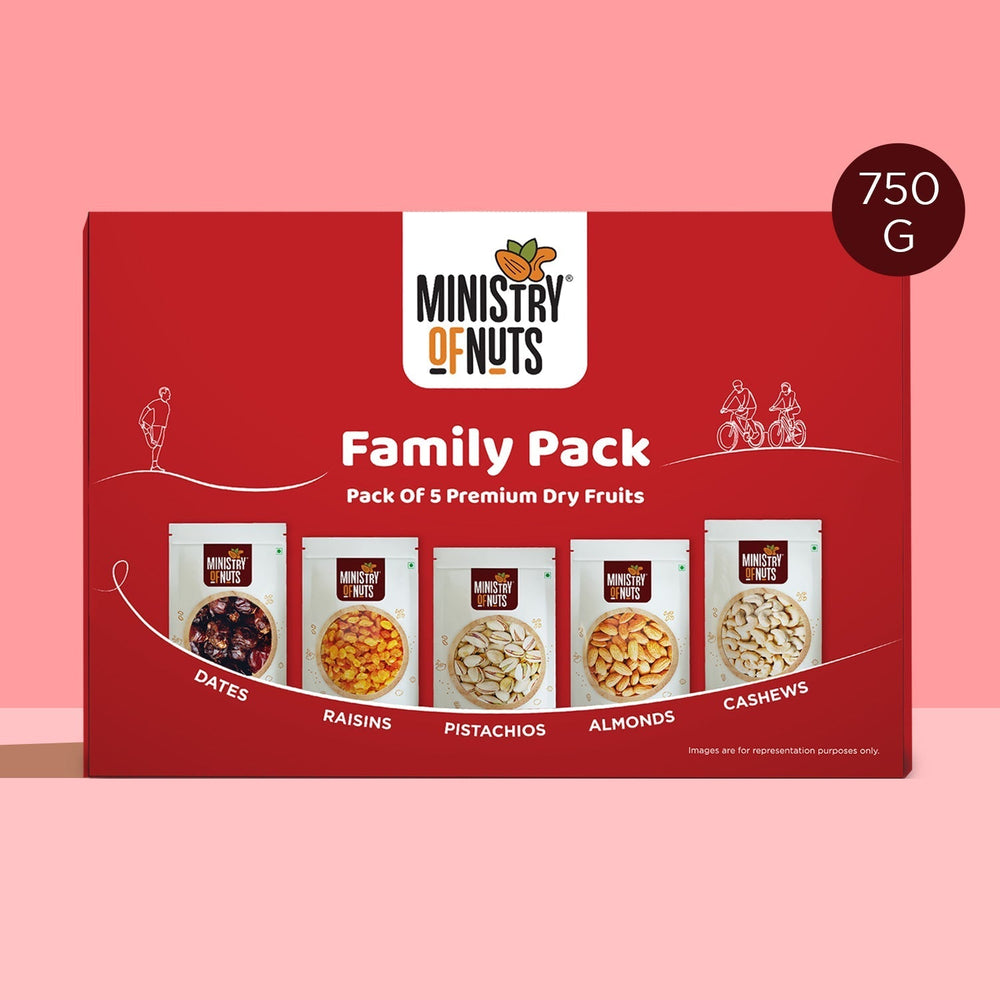 W (April27) Family Pack Of 5 Premium Dry Fruits | Red | 750g