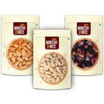 (FL) Pack of 3 California Almonds (200g) + Cashews (200g) + Dates (200g) 600g