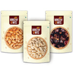 Pack of 3 California Almonds (200g) + Cashews (200g) + Dates (200g) 600g