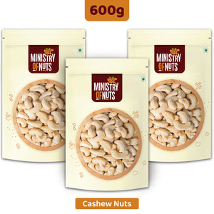 Pack of 3 Whole Cashew Nuts 600g