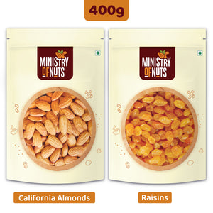 
            
                Load image into Gallery viewer, California Almonds &amp;amp; Seedless Raisins (400g)
            
        