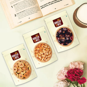Pack of 3 California Almonds (200g) + Dates (200g) + Dried Figs (200g) 600g