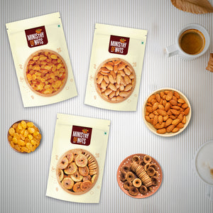 Pack of 3 California Almonds (200 g) + Seedless Raisins (200g) + Figs(200g) 600g